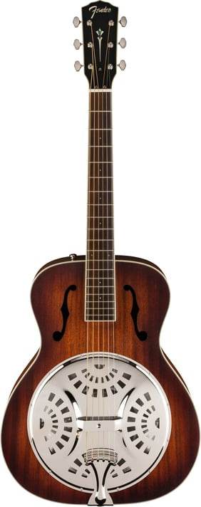 FENDER 0970392337 PR-180E Round Neck Resonator Guitar w/ Electronics ( Aged Cognac Burst ) - Ray's Midbell Music