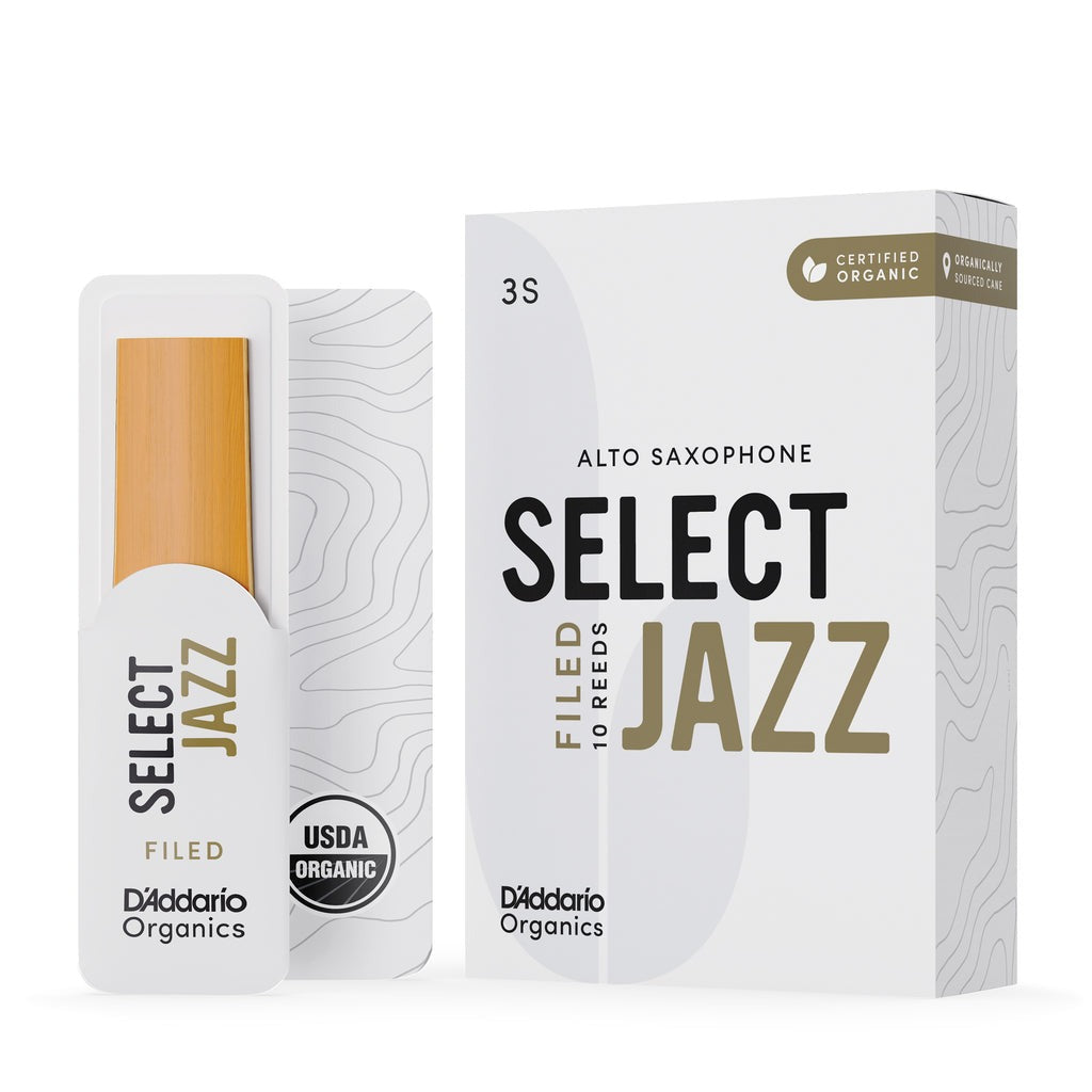 RICO JAZZ SELCT ORSF10ASX3S #3S Organic Filed Alto Saxophone Reeds, Box of 10