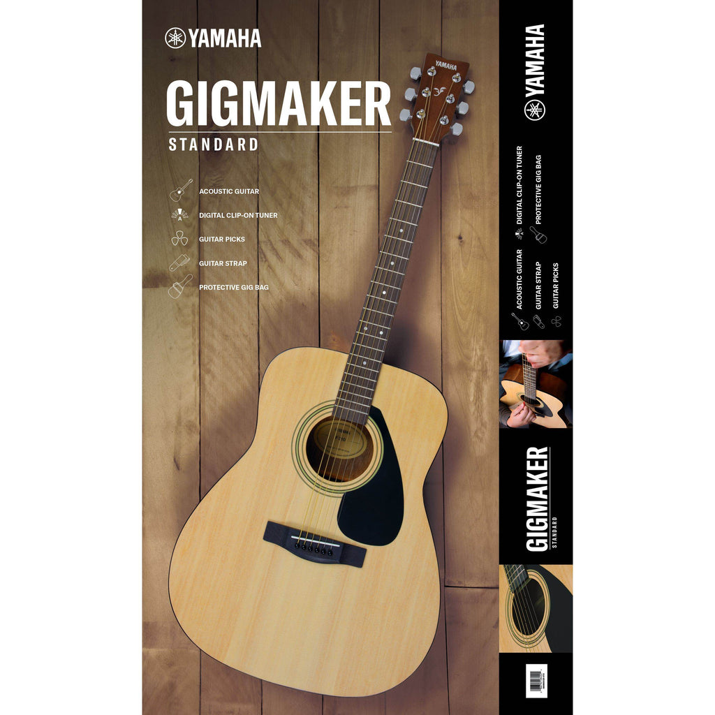 YAMAHA GIGMAKERDLX Gigmaker Dreadnought Acoustic Guitar Starter Pack (Natural) - Ray's Midbell Music