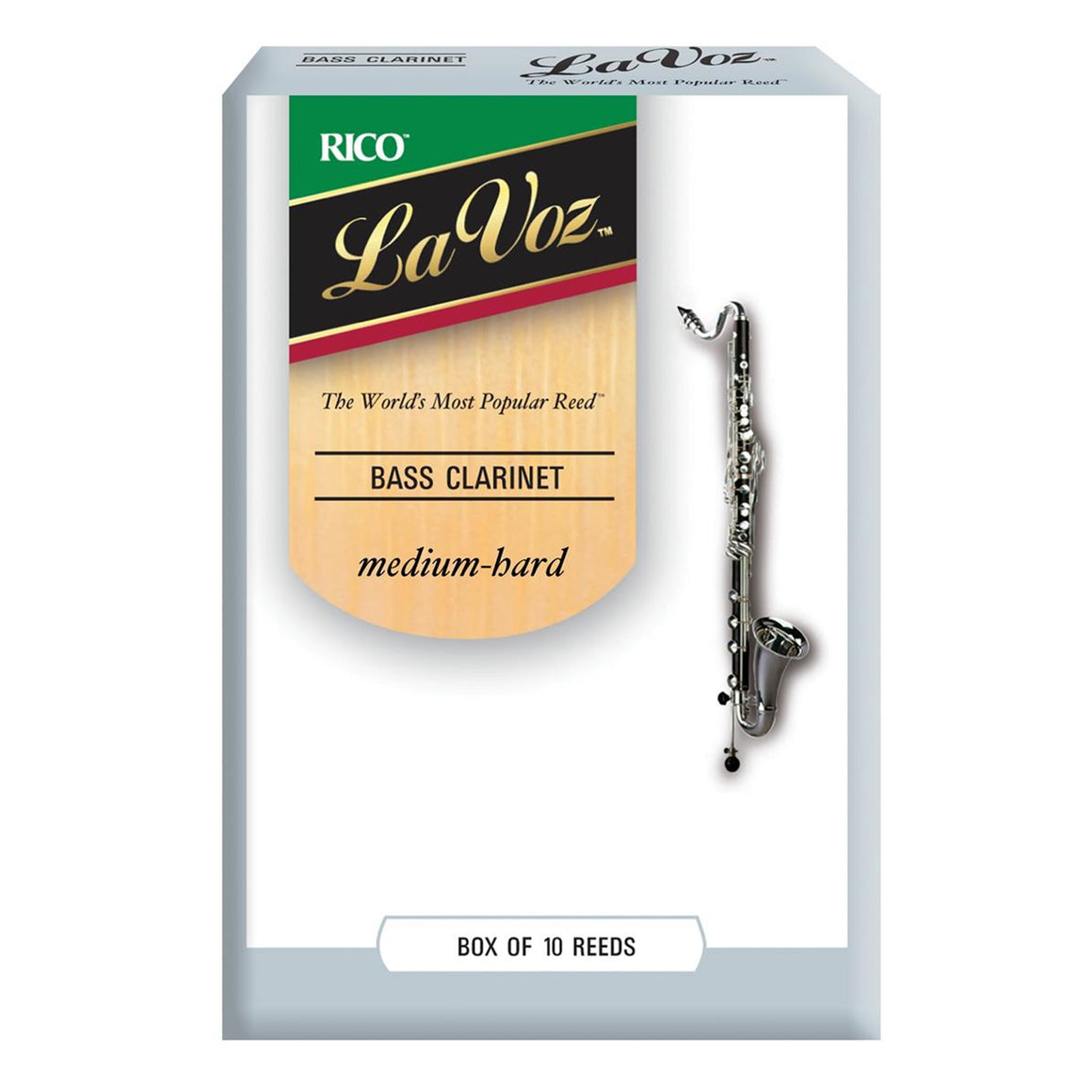 LA VOZ REC10MH Medium Hard Bass Clarinet Reeds, Box of 10