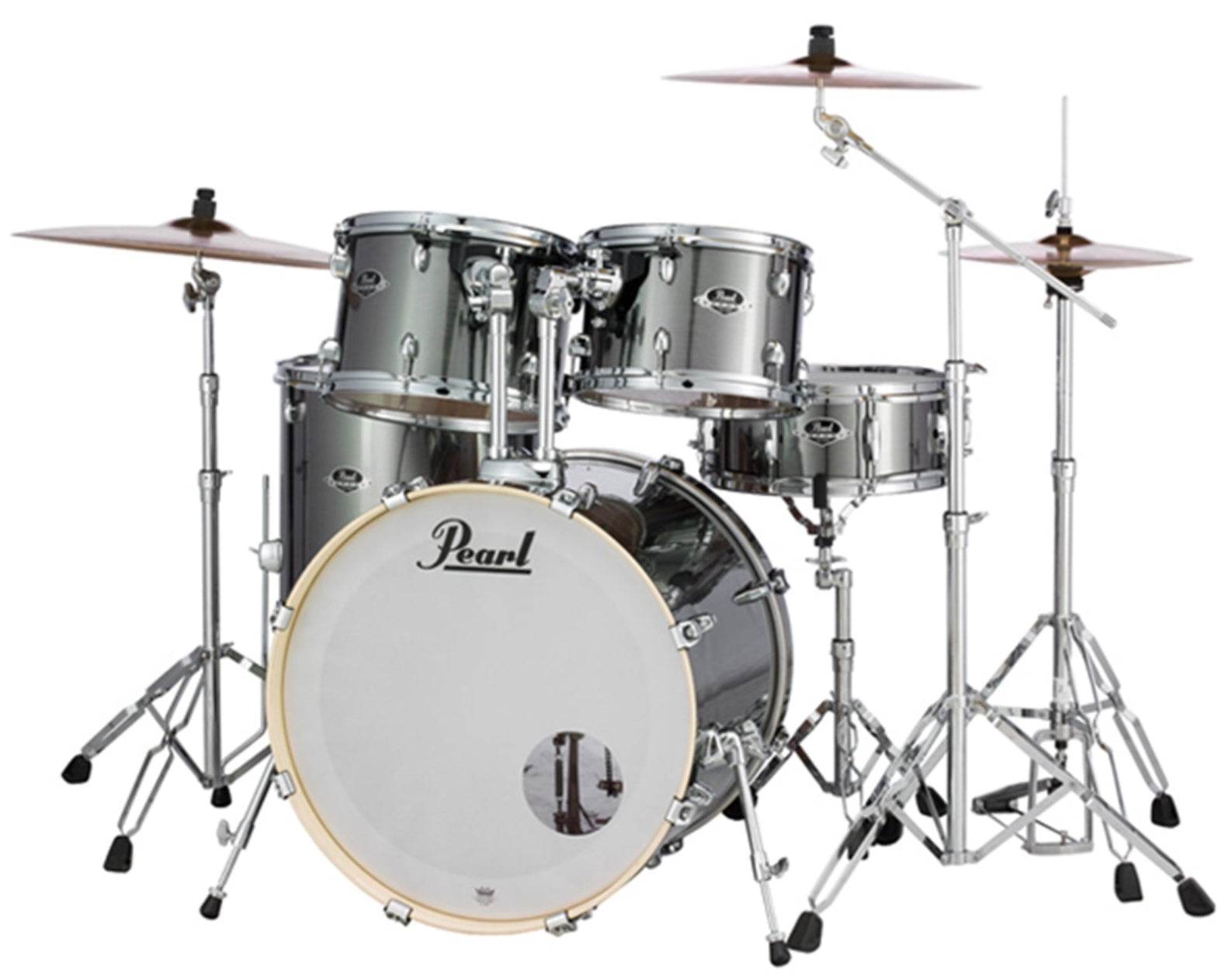 PEARL EXX725SC21 EXX Export 5 Piece Drum Set w/ Hardware (Smokey Chrome) (10/12/16 in. Toms) - Ray's Midbell Music