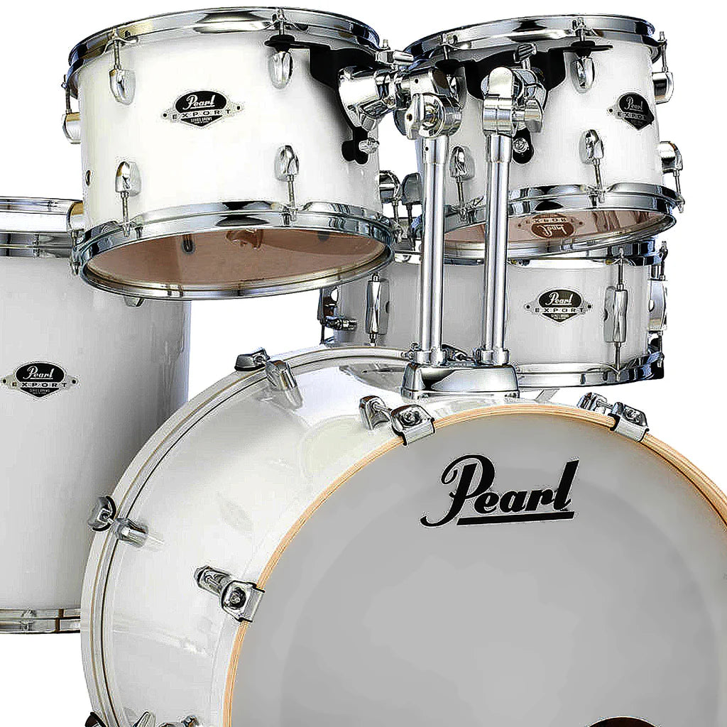 PEARL EXX725SC33 EXX Export 5 Piece Drum Set w/ Hardware (Pure White) (10/12/16 in. Toms)