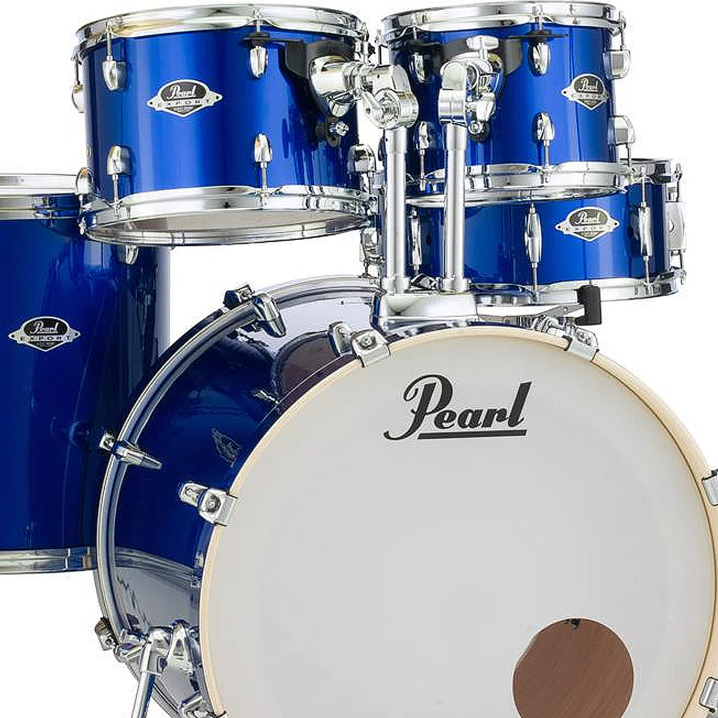 PEARL EXX725SC717 EXX Export 5 Piece Drum Set w/ Hardware (HIgh Voltage Blue) (10/12/16 in. Toms)