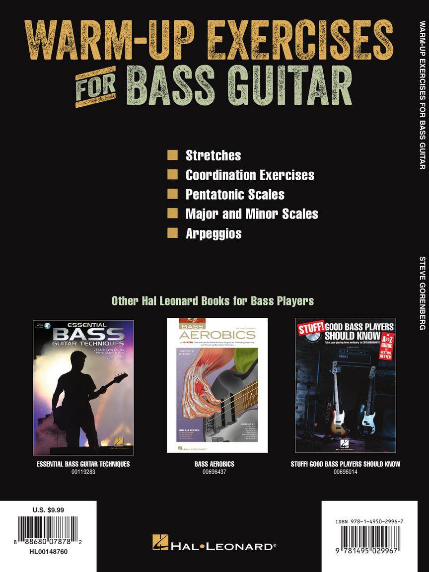 HAL LEONARD HL00148760 Warm-Up Exercises for Bass Guitar - Ray's Midbell Music