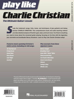 HAL LEONARD 00151575 Play like Charlie Christian - The Ultimate Guitar Lesson Book with Online Audio Tracks - Ray's Midbell Music