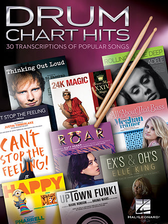 HAL LEONARD HL00234062 Drum Chart Hits 30 Transcriptions of Popular Songs