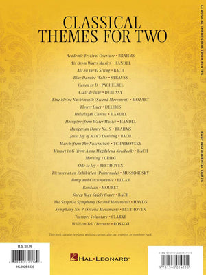 HAL LEONARD HL00254439 Classical Themes for Two Flutes - Easy Instrumental Duets - Ray's Midbell Music