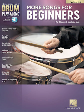 HAL LEONARD 00278403 More Songs for Beginners - Drum Play-Along Volume 52