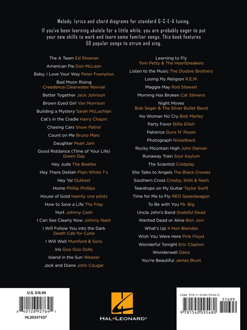 HAL LEONARD 00347437 First 50 Songs You Should Strum on Ukulele - Ray's Midbell Music