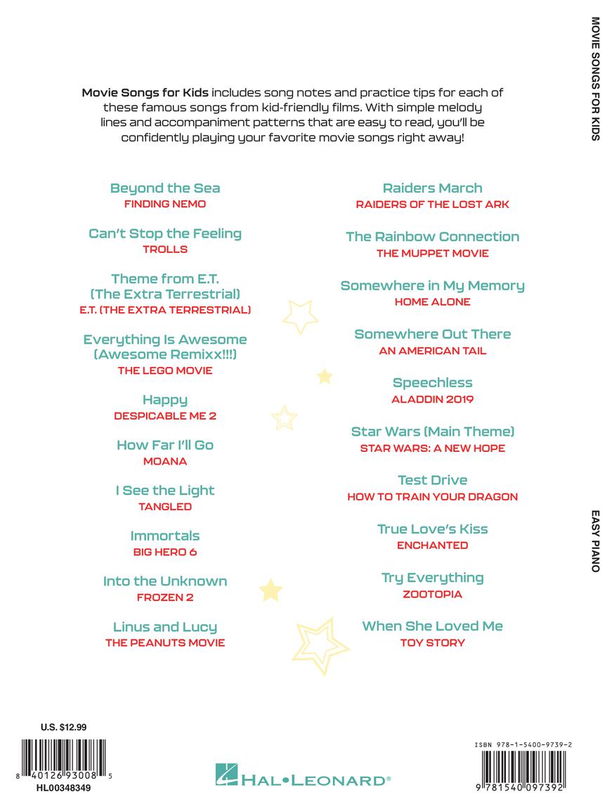 HAL LEONARD 00348349 Movie Songs for Kids