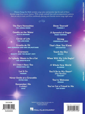 HAL LEONARD 00348350 Disney Songs for Kids Easy Piano - Ray's Midbell Music
