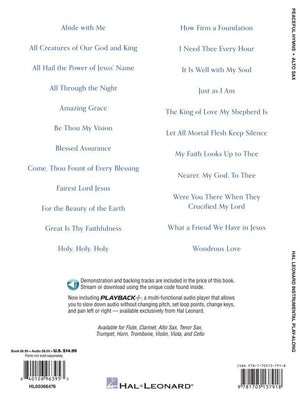 HAL LEONARD 00366476 Peaceful Hymns for Alto Sax - Instrumental Play-Along - Ray's Midbell Music