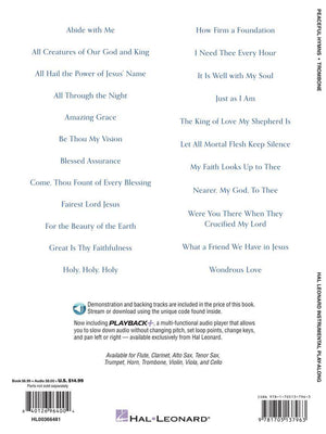 HAL LEONARD 00366481 Peaceful Hymns for Trombone - Instrumental Play-Along - Ray's Midbell Music