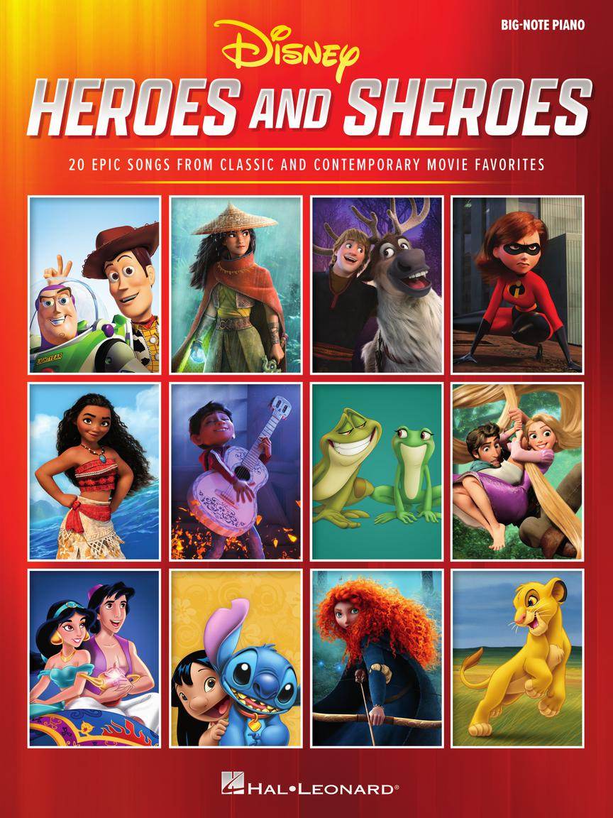 HAL LEONARD 00385972 Disney Heroes and Sheroes for Big-Note Piano - Ray's Midbell Music