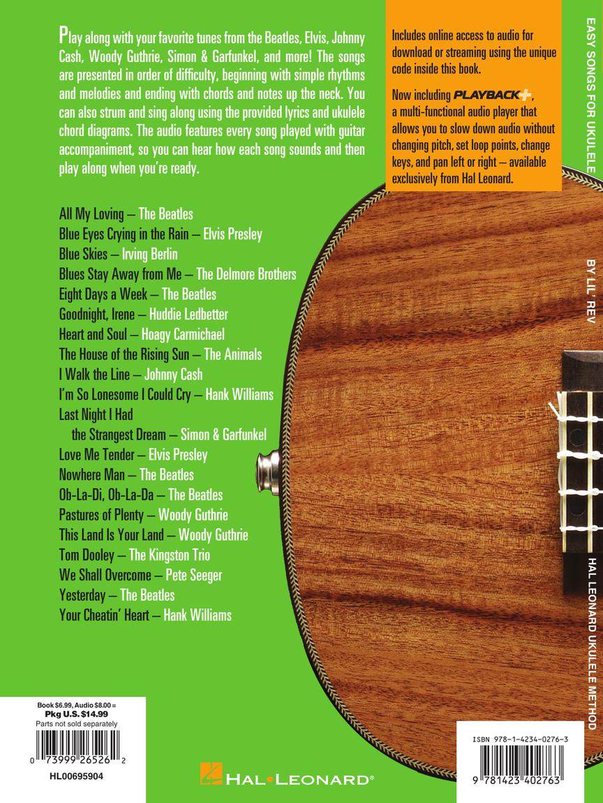 HAL LEONARD 00695904 Easy Songs for Ukulele - Ray's Midbell Music