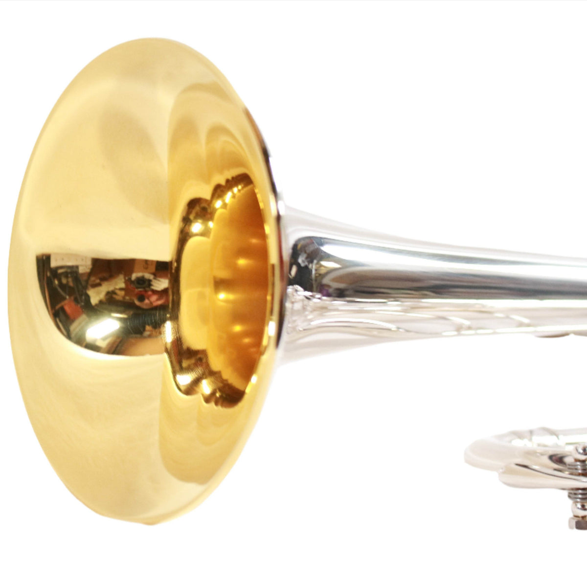 BACH 180S371336 Strad Trumpet, Silver Plated, Gold Plated Inside Bell, 3C Mpc, w/ Deluxe Case - Ray's Midbell Music