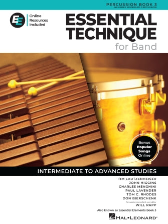 Hal Leonard 00870351 Essential Technique for Band ? Percussion/Keyboard Percussion Book 3 with Online Resources