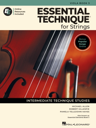 Hal Leonard 00875068 Essential Technique for Strings ? Viola Book 3 with Online Resources