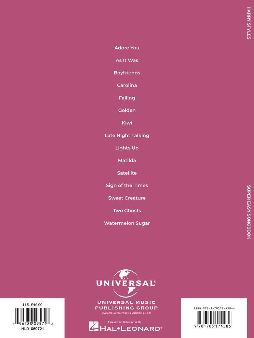 HAL LEONARD 01069721 Harry Styles - Super Easy Songbook - Ray's Midbell Music