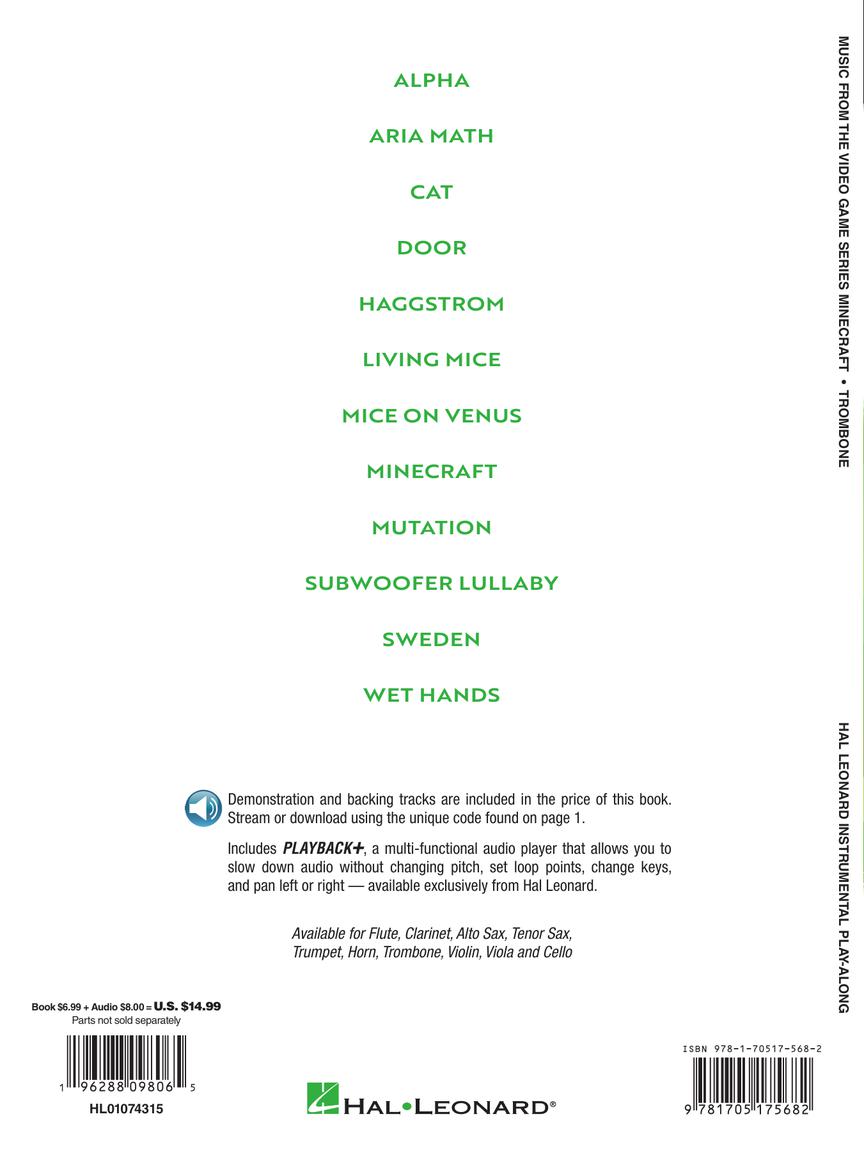 HAL LEONARD 01074315 Minecraft - Music from the Video Game Series - Trombone Play-Along