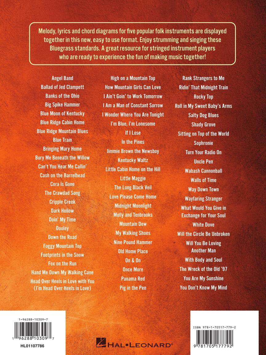 HAL LEONARD 01107786 Bluegrass Songs - Strum Together - Ray's Midbell Music