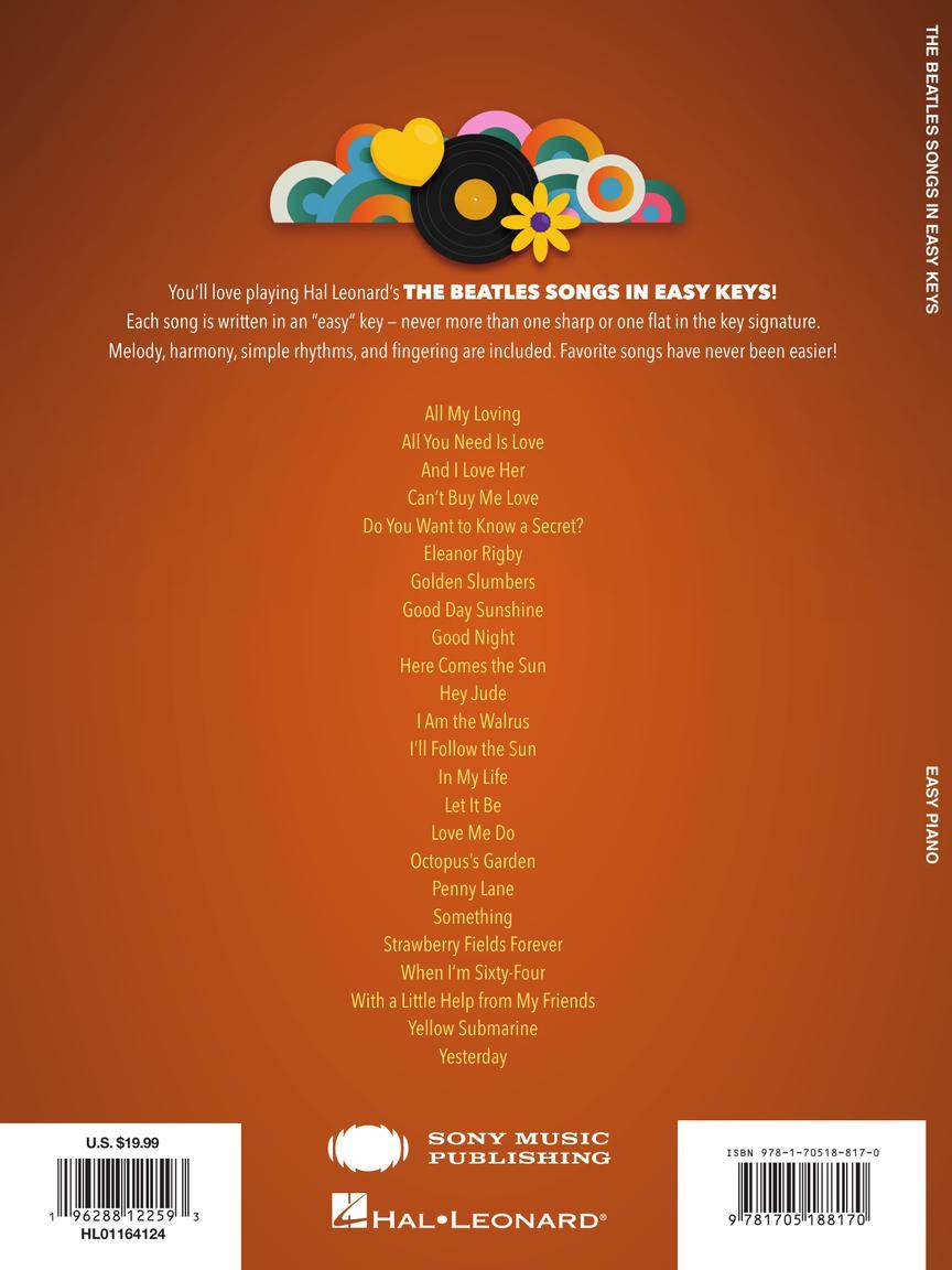 HAL LEONARD 01164124 The Beatles - Songs in Easy Keys - Ray's Midbell Music