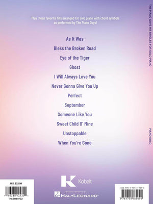 HAL LEONARD 01168702 The Piano Guys Hit Singles for Piano Solo - 12 Fun Favorites as Performed by the Piano Guys! - Ray's Midbell Music