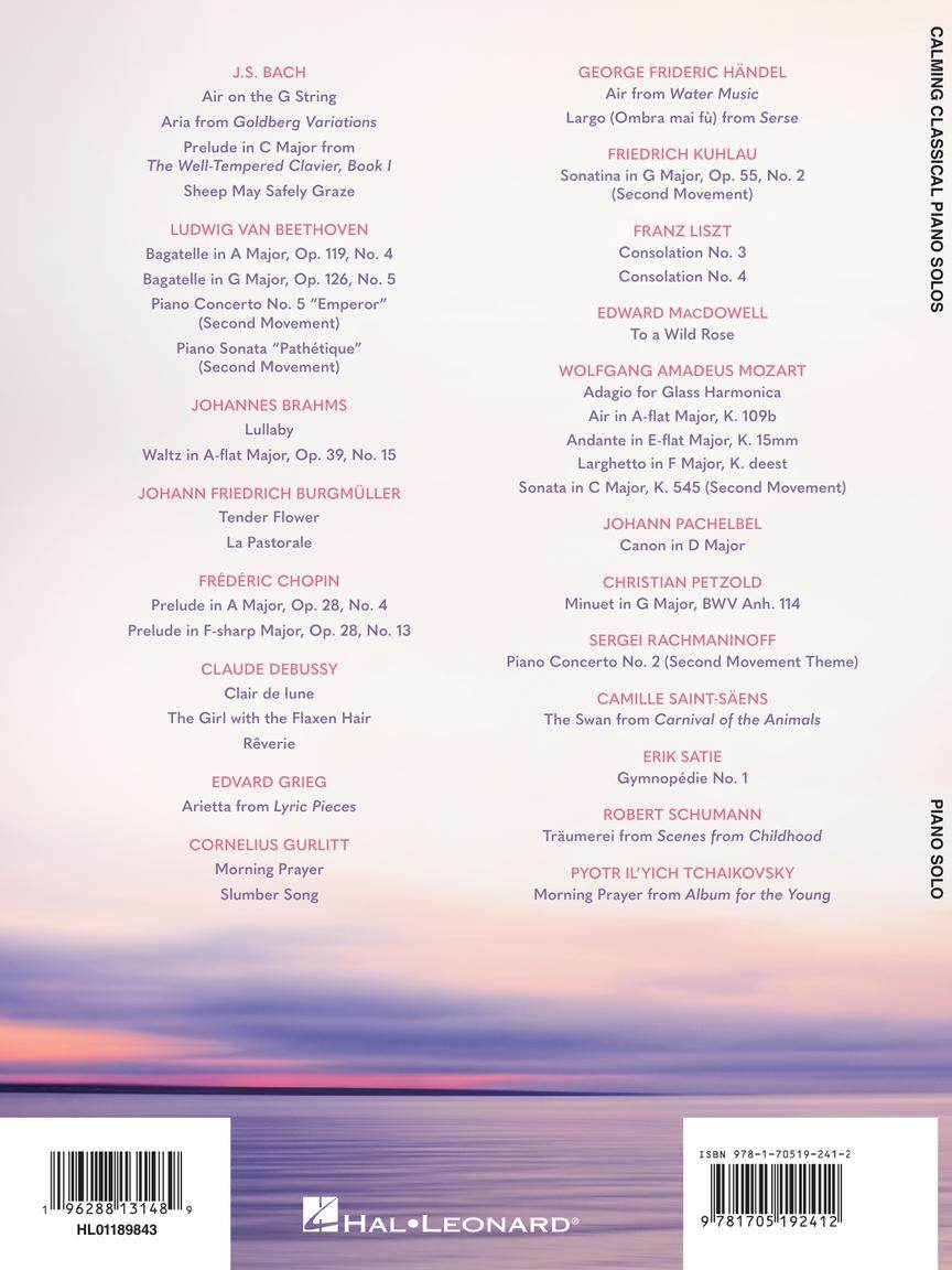 HAL LEONARD 01189843 Calming Classical Piano Solos - Ray's Midbell Music