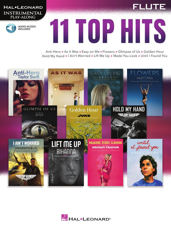 HAL LEONARD 01235294 11 Top Hits for Flute - Instrumental Play-Along