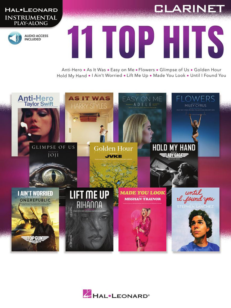 HAL LEONARD 01235302 11 Top Hits for Clarinet - Instrumental Play-Along