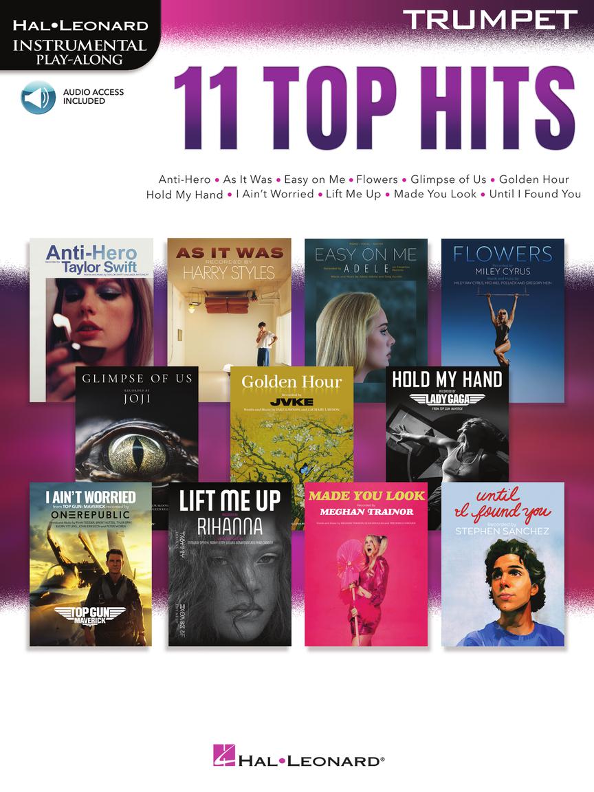 HAL LEONARD 01235305 11 Top Hits for Trumpet - Instrumental Play-Along