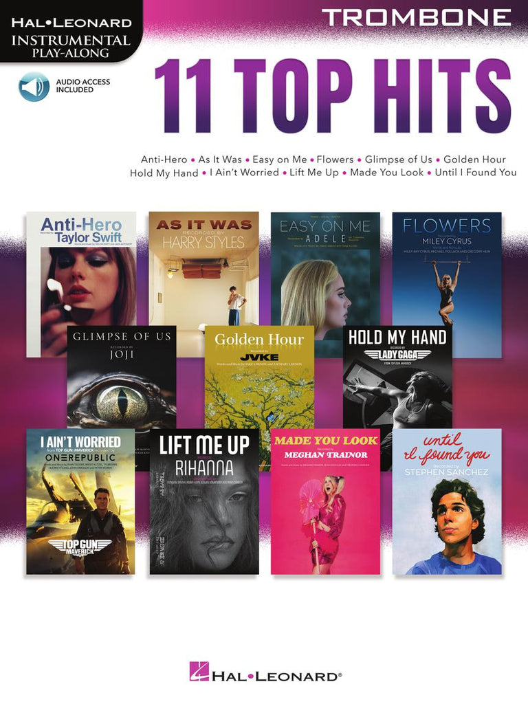 HAL LEONARD 01235307 11 Top Hits for Trombone - Instrumental Play-Along