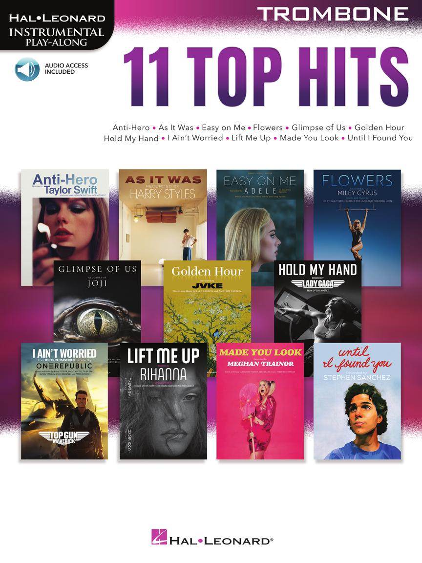 HAL LEONARD 01235307 11 Top Hits for Trombone - Instrumental Play-Along - Ray's Midbell Music