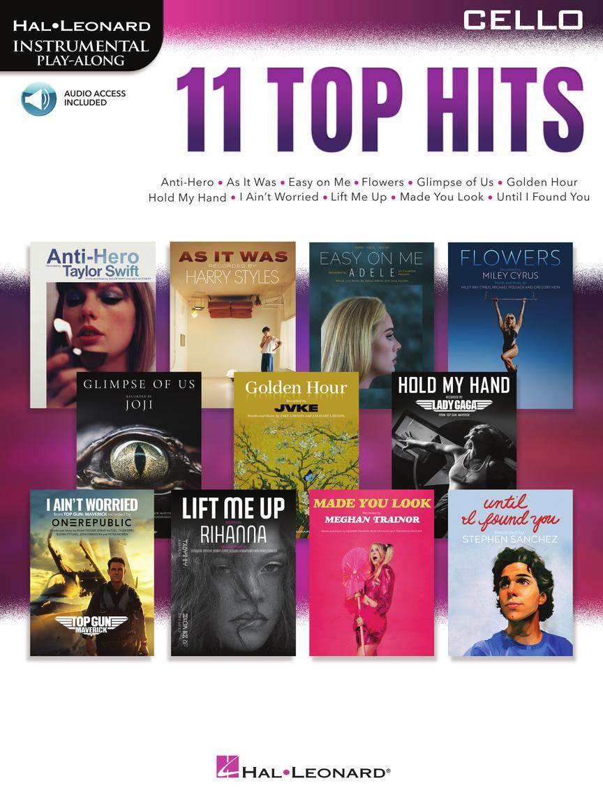 HAL LEONARD 01235310 11 Top Hits for Cello - Instrumental Play-Along - Ray's Midbell Music