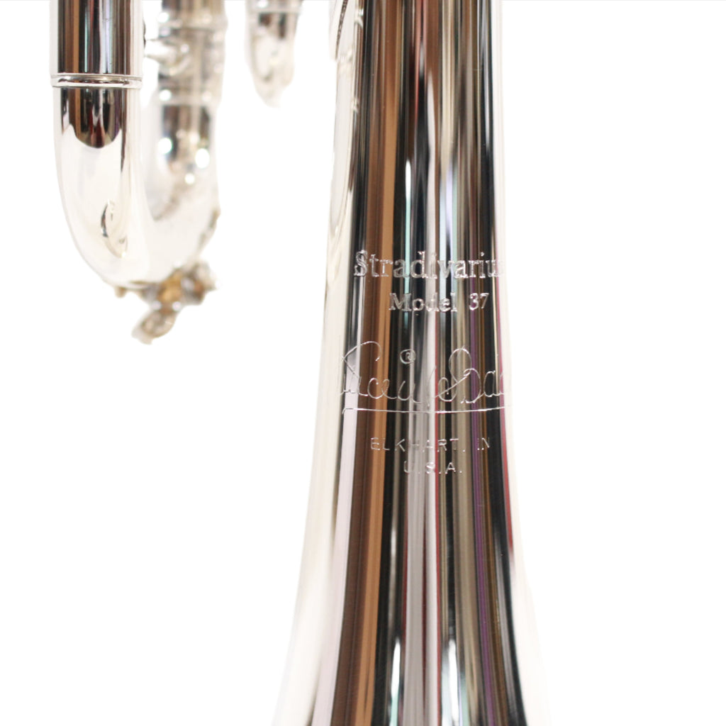 BACH 180S371336 Strad Trumpet, Silver Plated, Gold Plated Inside Bell, 3C Mpc, w/ Deluxe Case