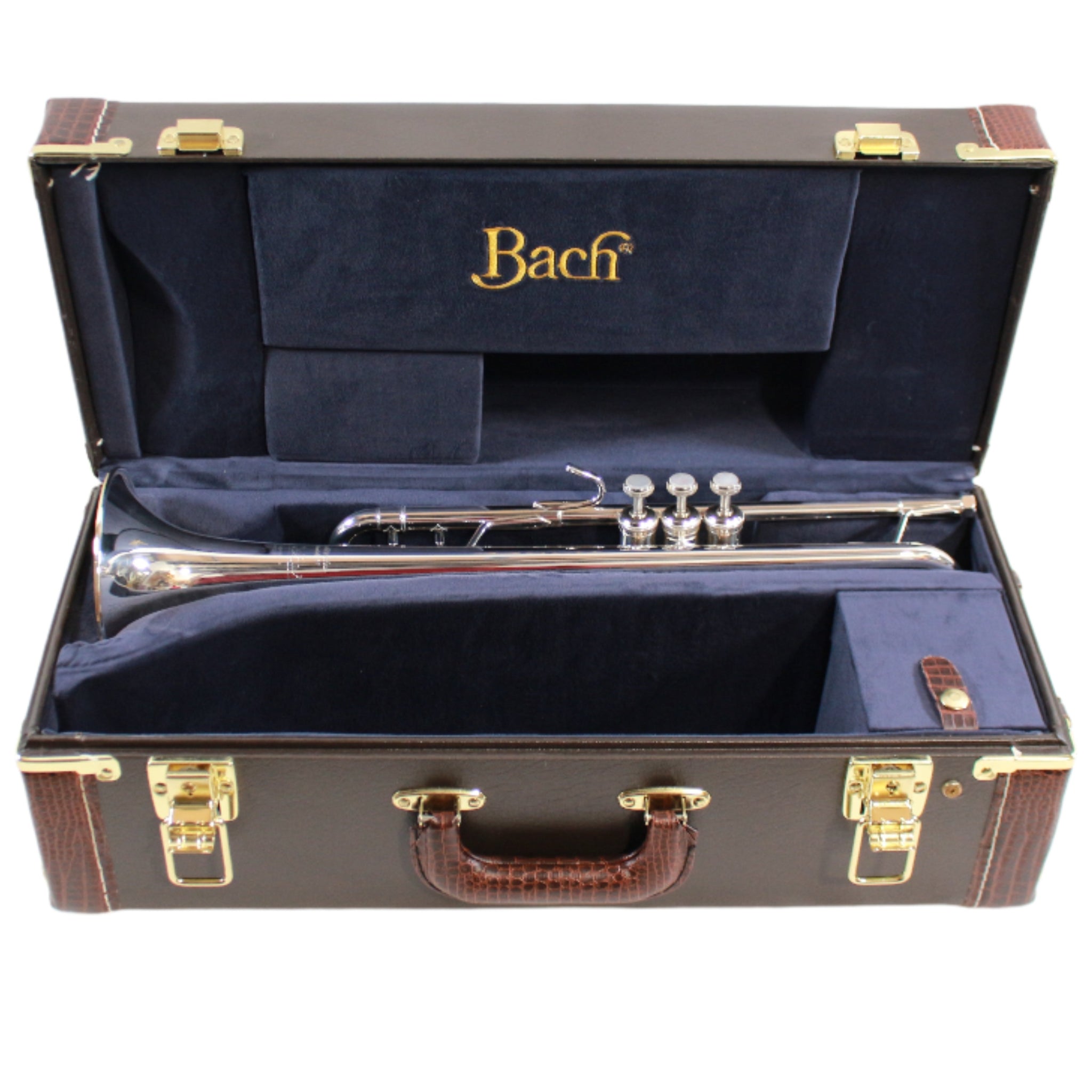 BACH 180S371336 Strad Trumpet, Silver Plated, Gold Plated Inside Bell, 3C Mpc, w/ Deluxe Case