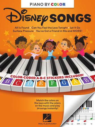 Hal Leonard 01812852 Piano-by-Color Disney Songs