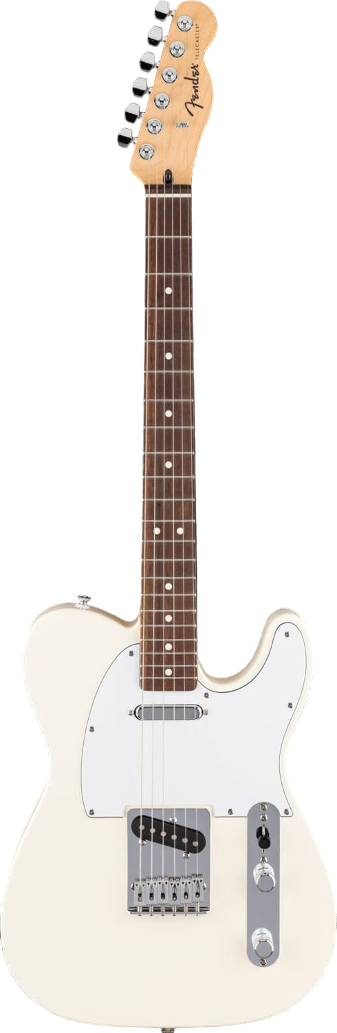 FENDER 0266040505 Standard Series Telecaster Electric Guitar with Rosewood Fingerboard (Olympic White)
