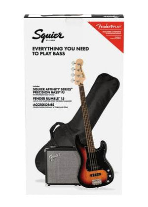 FENDER 0372980000 Affinity Series Precision Bass PJ Pack, Laurel Fingerboard, 3-Color Sunburst - Ray's Midbell Music