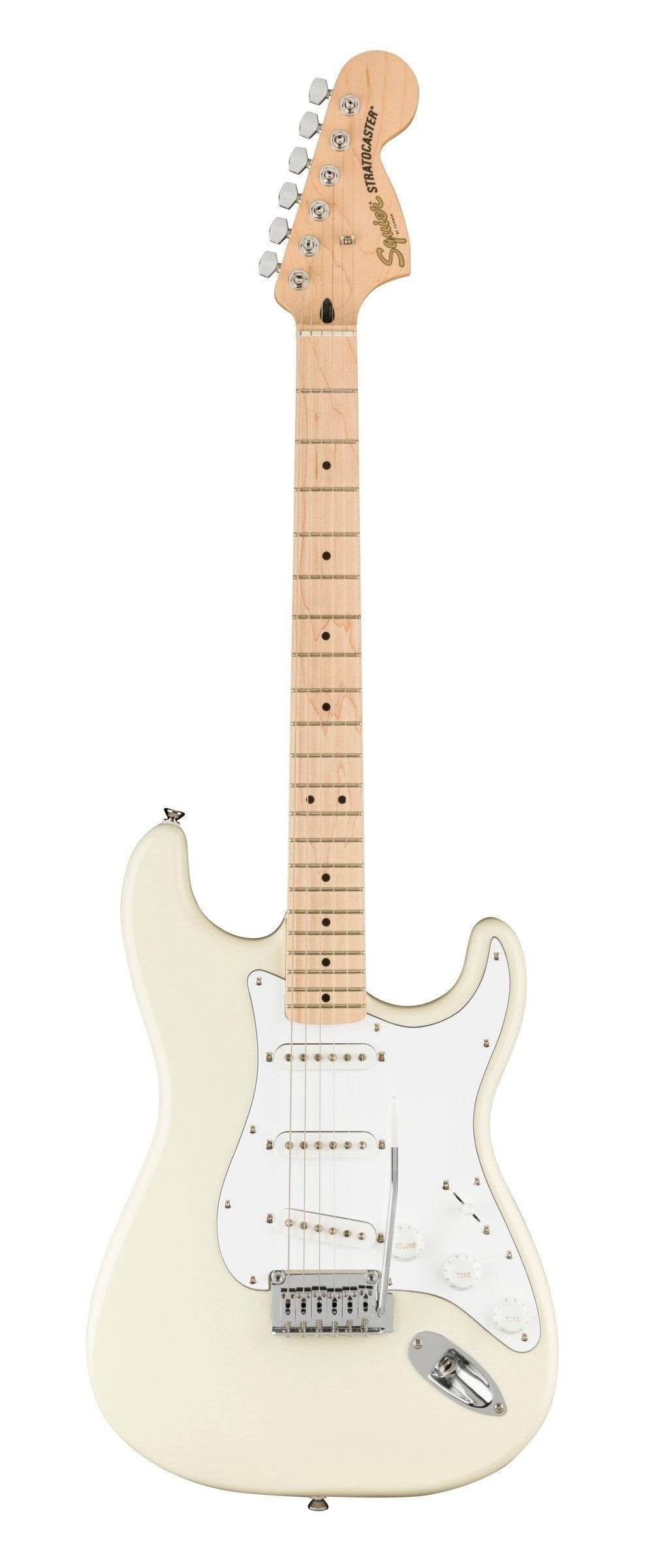 FENDER 0378002505 Affinity Series Stratocaster Electric Guitar (Olympic White) - Ray's Midbell Music