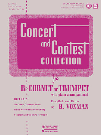 RUBANK 04471730 Concert and Contest Collection Solo Book Only - Bb Cornet, Trumpet or Baritone T.C.