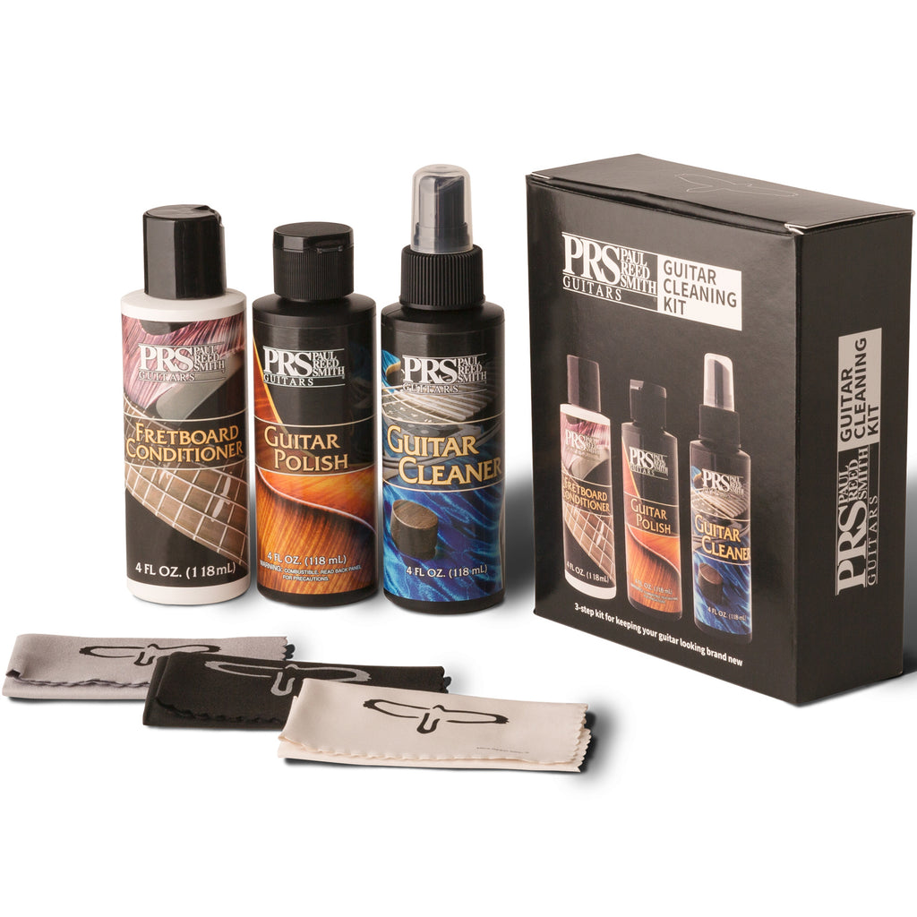 PRS 108151002027011 PRS Guitar Care Bundle (Nitro Friendly), w/ Cleaner, Polish, Fretboard Conditioner, 3 Microfibre