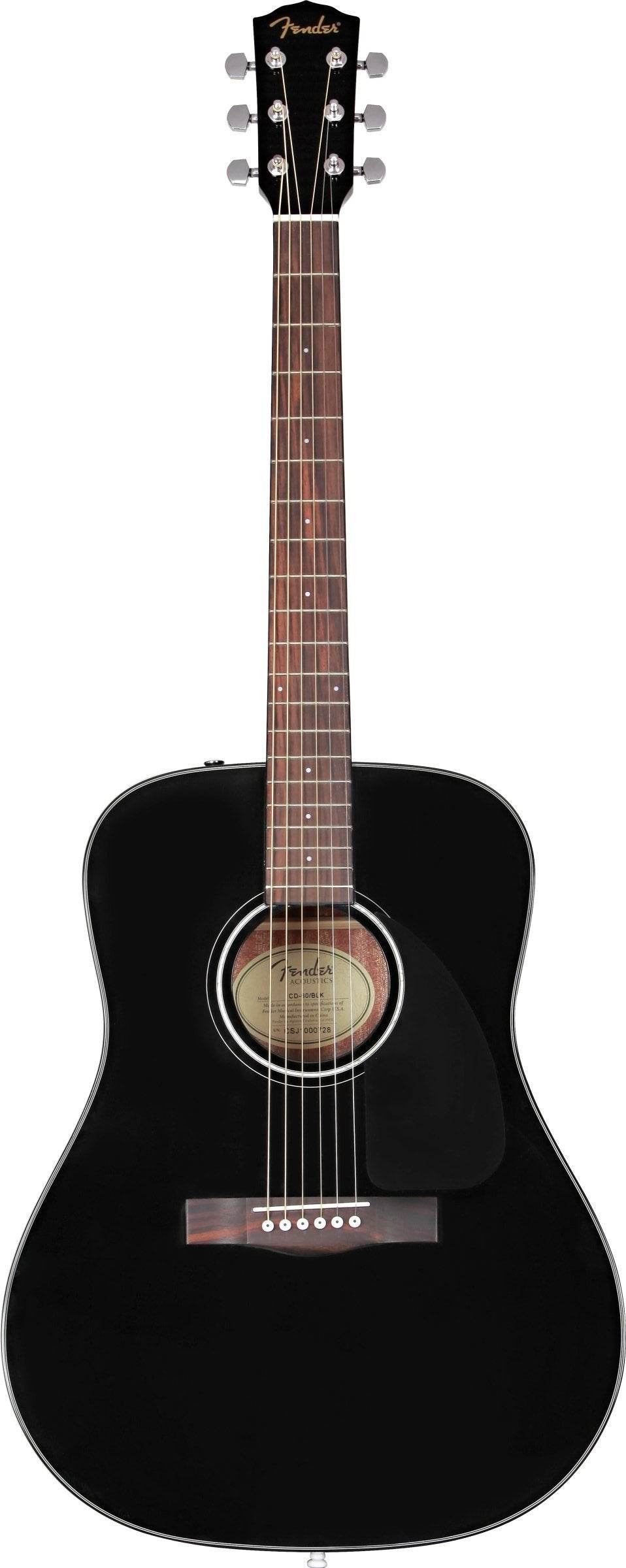 FENDER 0970110206 CD60 Acoustic Guitar w/ Case (Black) - Ray's Midbell Music