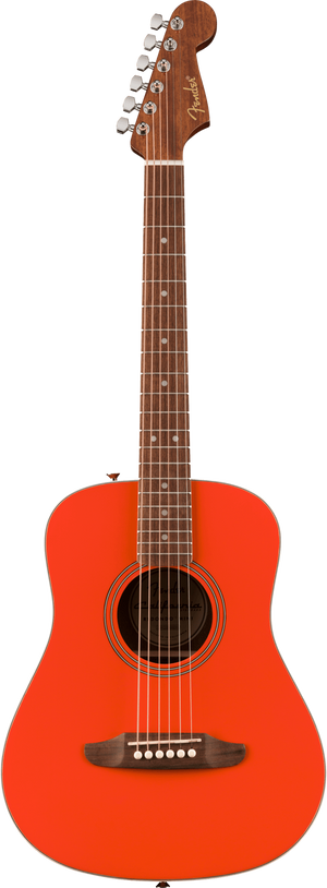 FENDER 0974101140 California Standard Redondo Mini Acoustic Guitar with Bag ( Fiesta Red )