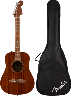 FENDER 0974103121 California Standard Redondo Mini Acoustic Guitar with Bag ( Natural Sapele )