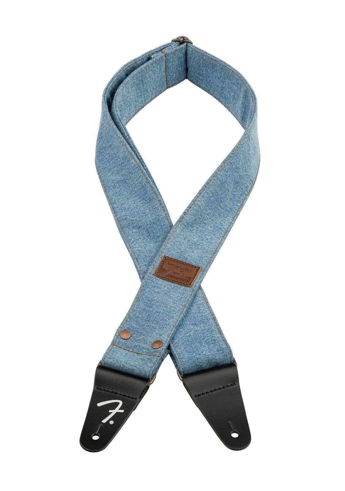 FENDER 0990638002 Riveted Denim Strap, Light Indigo - Ray's Midbell Music