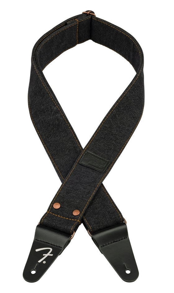 FENDER 0990638005 Riveted Denim Strap, Black