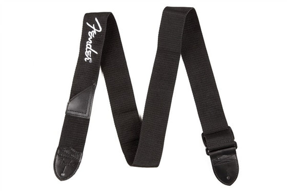 FENDER 0990662080 2" Black Poly Strap w/ Logo