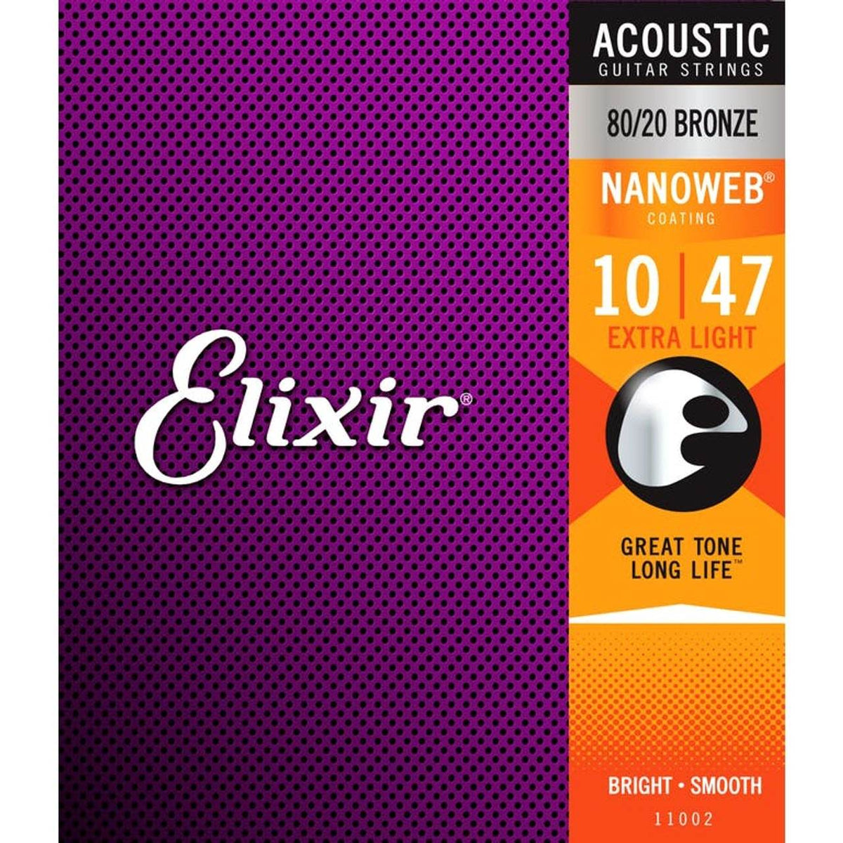 ELIXIR 11002 Nanoweb Acoustic Extra Light Guitar Strings (.010-.047) - Ray's Midbell Music