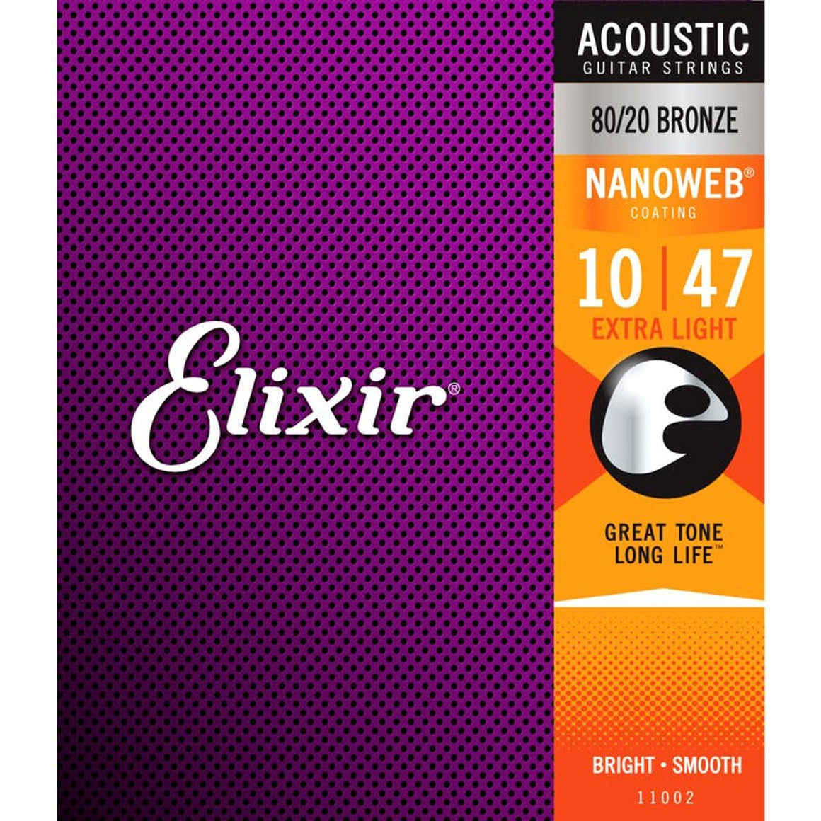 ELIXIR 11002 Nanoweb Acoustic Extra Light Guitar Strings (.010-.047)